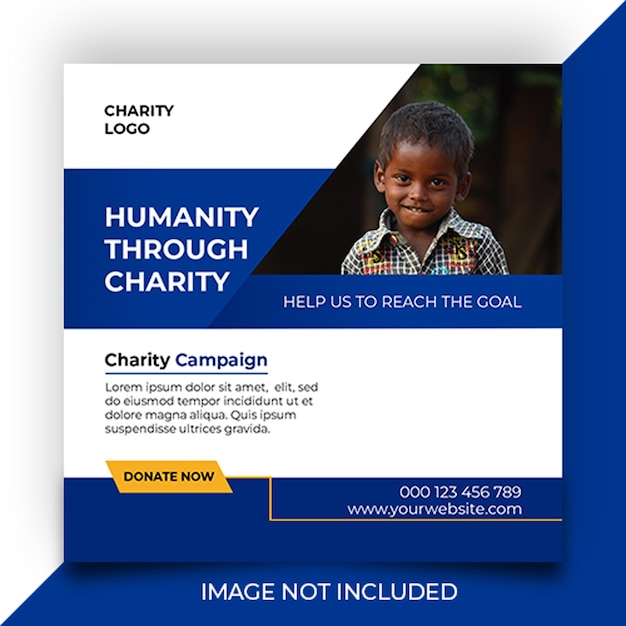 Charity banner web banner social media post template Premium Psd