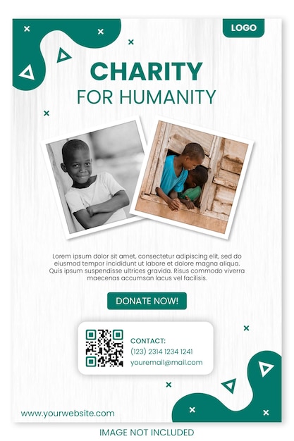 PSD charity donation flyer poster template