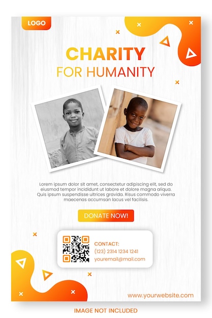 Charity donation poster template