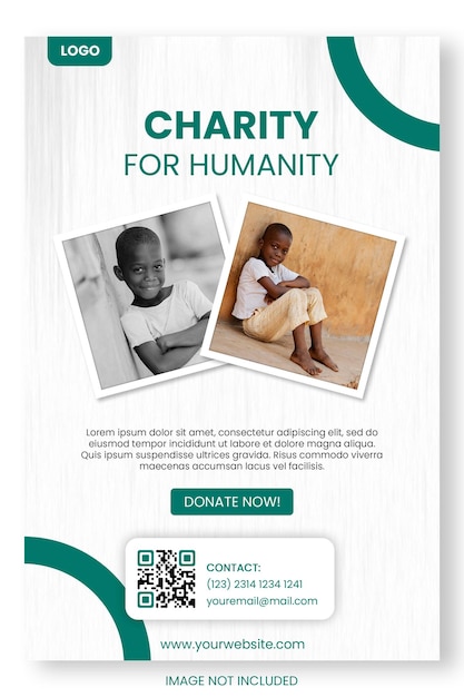 PSD charity donation poster template