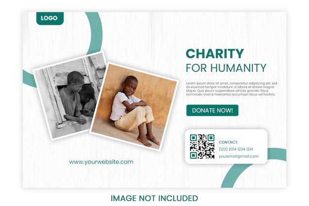 charity donation social media post banner template