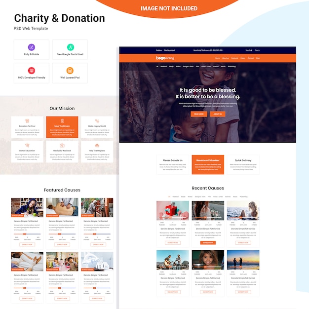 Charity & Donation Web UI Design