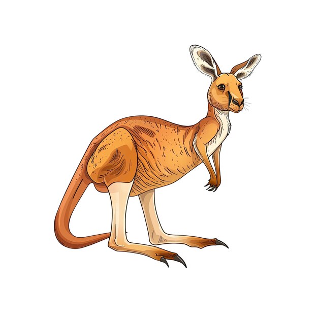 PSD a charming cartoon kangaroo cartoon illustration