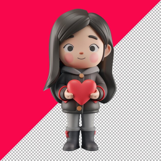 PSD charming date character illustration transparent background png psd