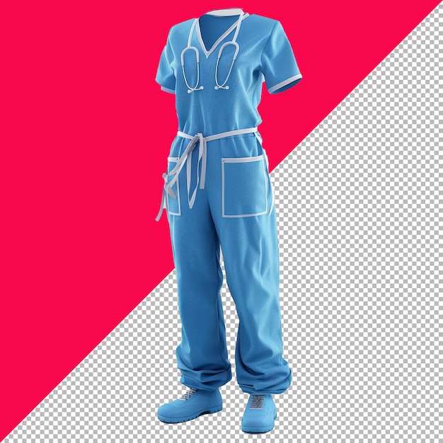 PSD charming nursing uniform transparent background png psd