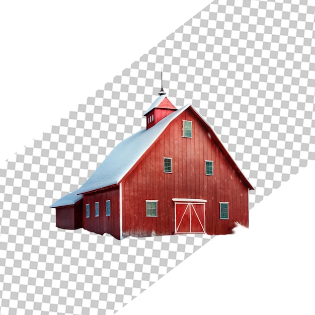 PSD charming red barn vector illustration