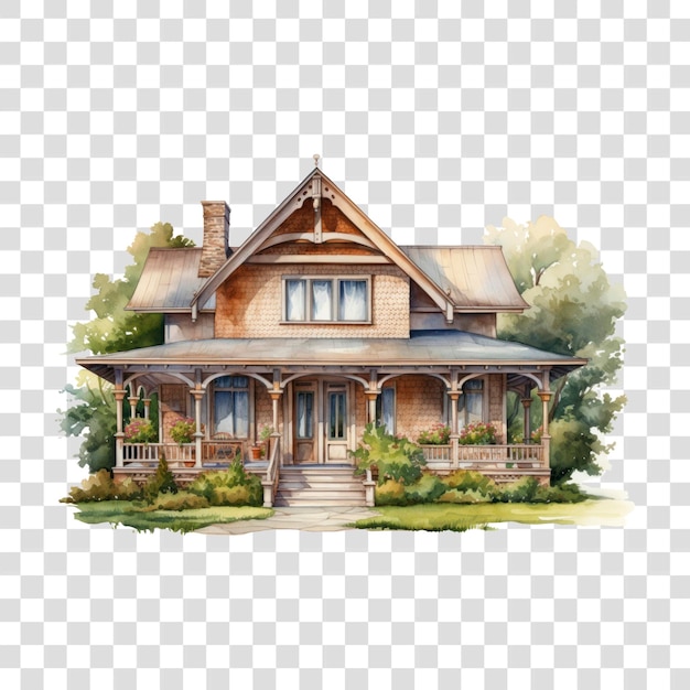 Charming watercolor house illustration