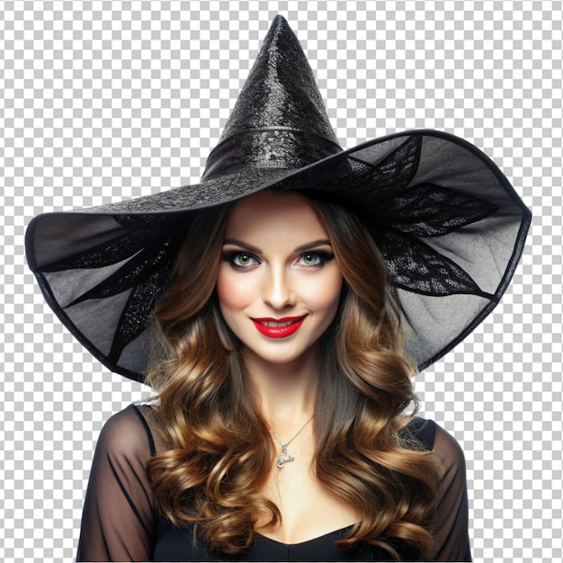 PSD charming witch in a big fancy hat