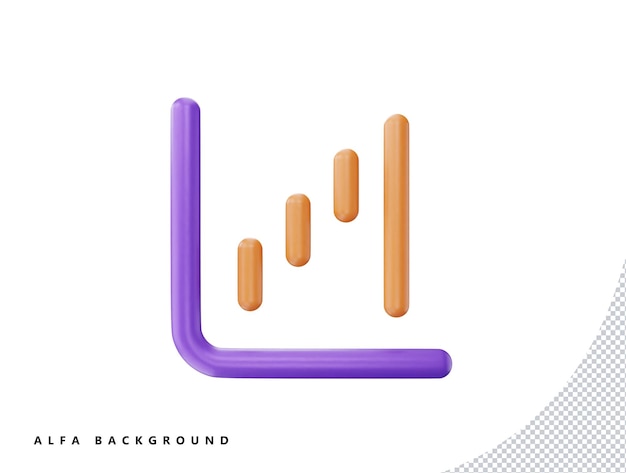 chart-column with 3d vector icon cartoon minimal style