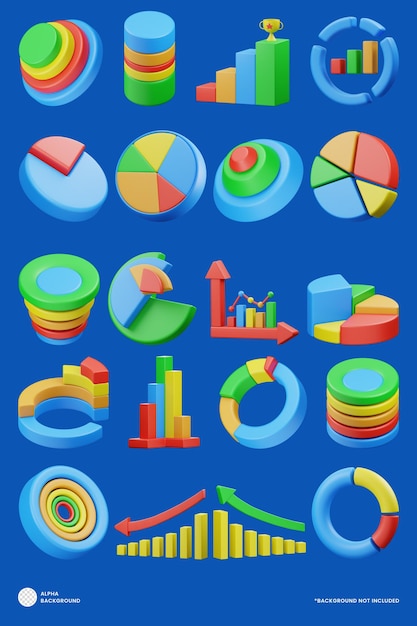 Chart Diagram 3D Icon Premium Psd