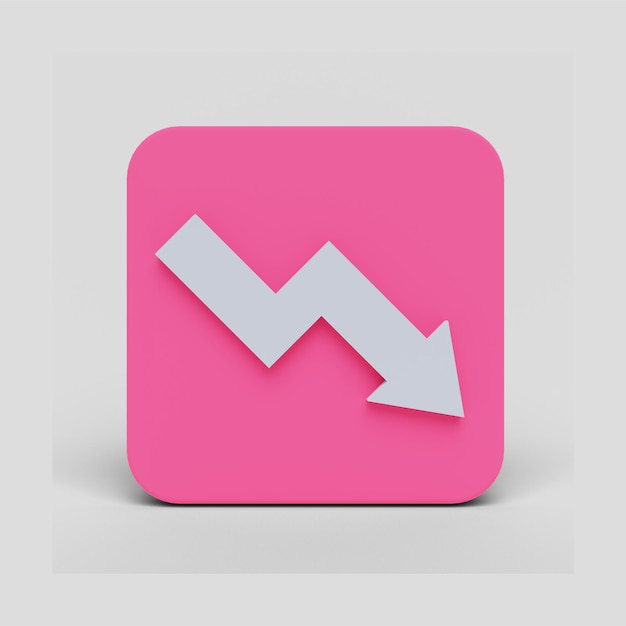 chart down 3D Illustration Icon Pack