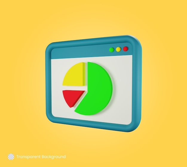 PSD chart infographic 3d or graph 3d rendering illustration icon