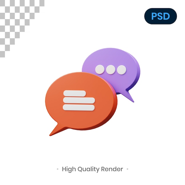 Chat 3D Icon Premium Psd