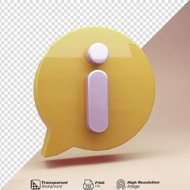 PSD chat info icon isolated on transparent background