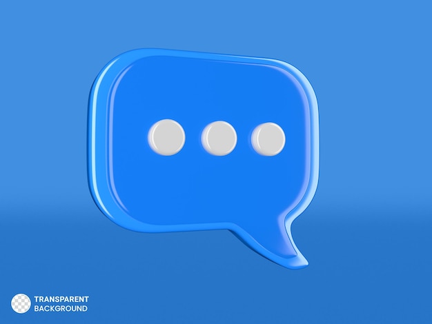 Chat message notification icon isolated 3d render Illustration