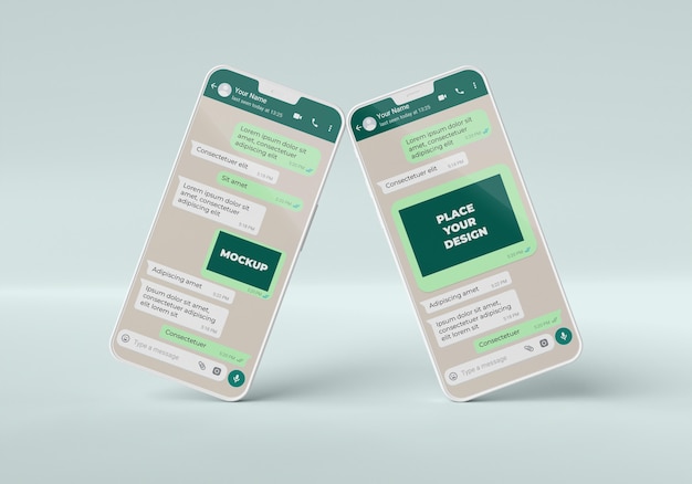 Chat mockup with smartphones