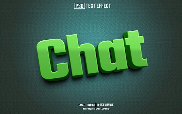 chat text effect font editable typography 3d text