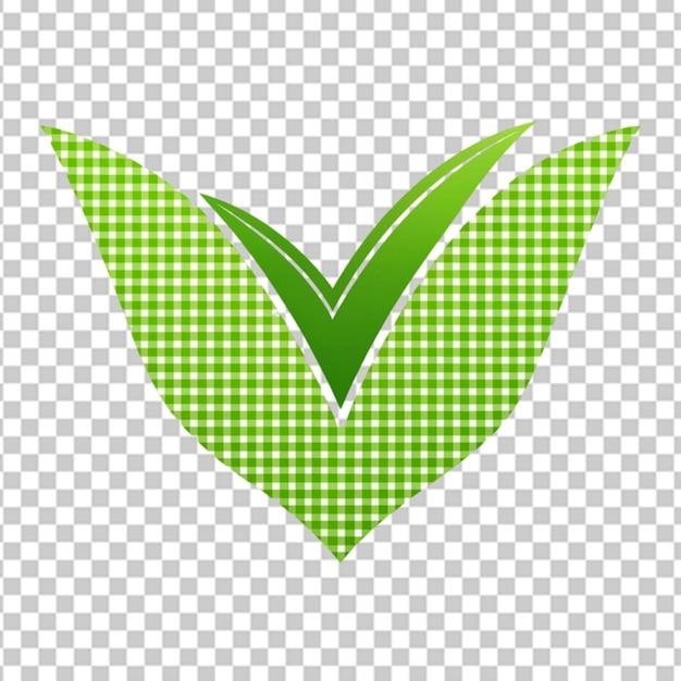 PSD check leaf logo vegetarian on transparent background