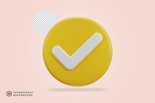 check mark 3d verified icon vector illustration