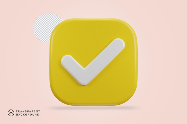 check mark 3d verified icon vector illustration