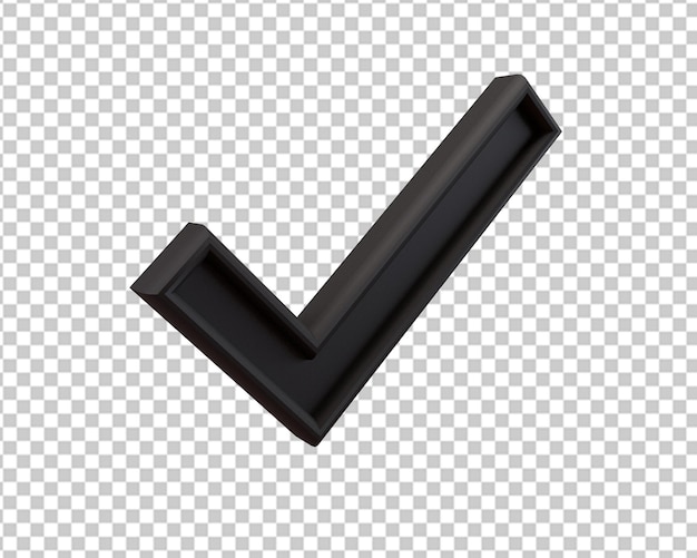 Check right mark black icon 3d