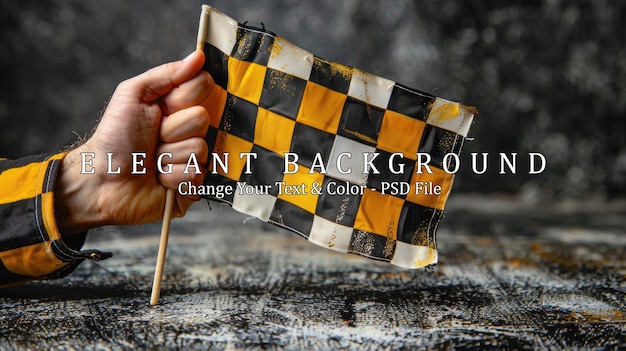 PSD checkered race flag in hand