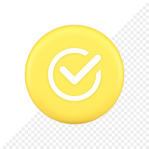 Checkmark in circle done approved button ok acceptance positive vote enter 3d application icon