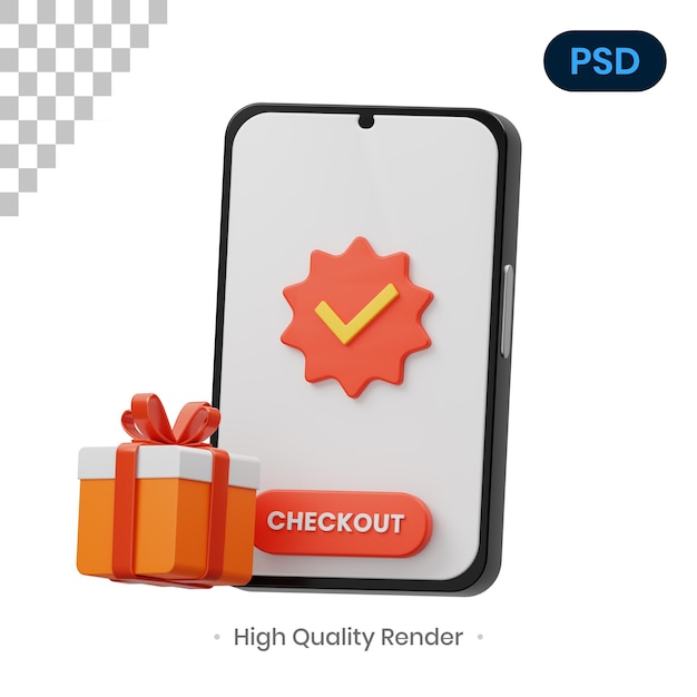 Checkout 3D Icon Premium Psd