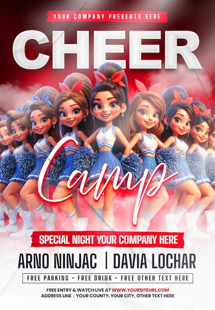 cheer camp flyer psd template