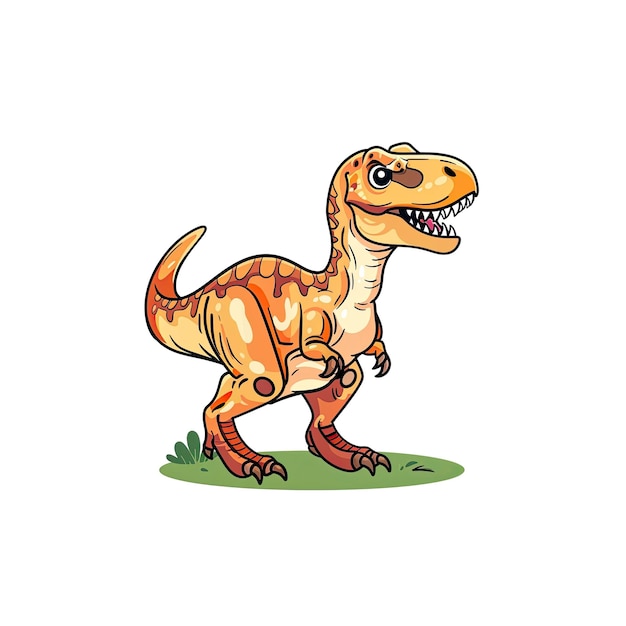 A Cheerful Cartoon Portrayal Of A Tyrannos Cartoon Illustration