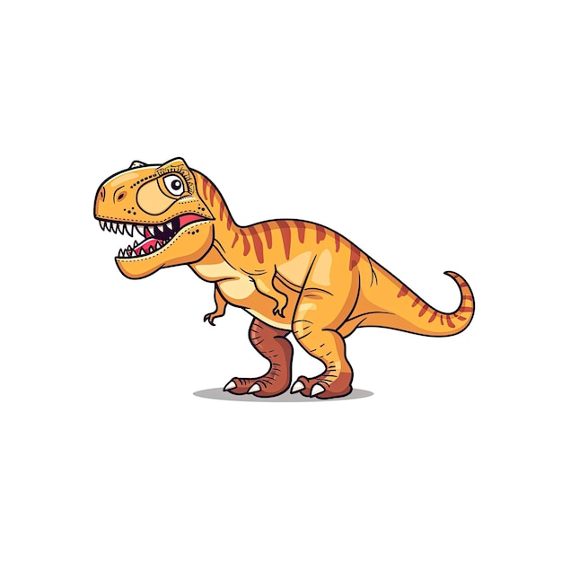 A Cheerful Cartoon Portrayal Of A Tyrannos Cartoon Illustration