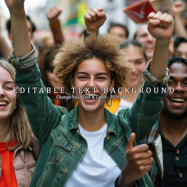 PSD cheerful crowd at a celebration