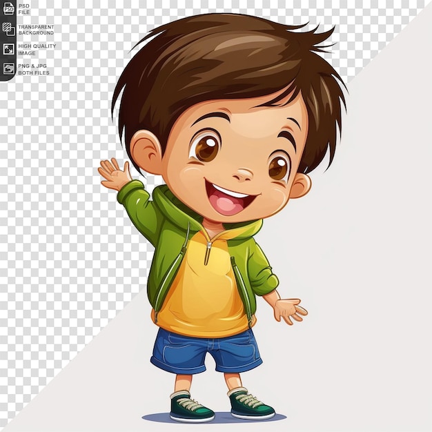 Cheerful cute happy smiling child isolated on transparent background PSD