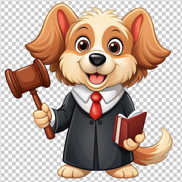 PSD cheerful dog standing cartoon character