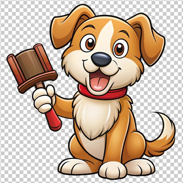 Cheerful Dog Standing Cartoon Character