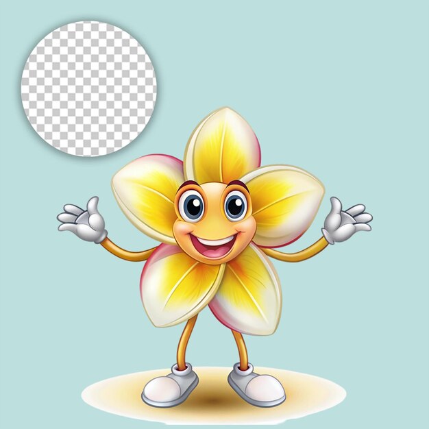 PSD cheerful flower on transparent background