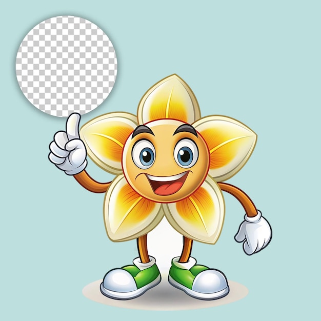 PSD cheerful flower on transparent background