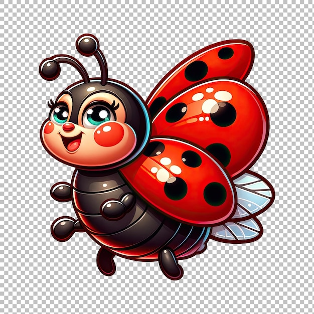 Cheerful Ladybug Cartoon Clipart