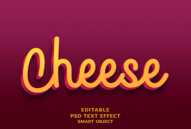 Cheese 3d text effect design