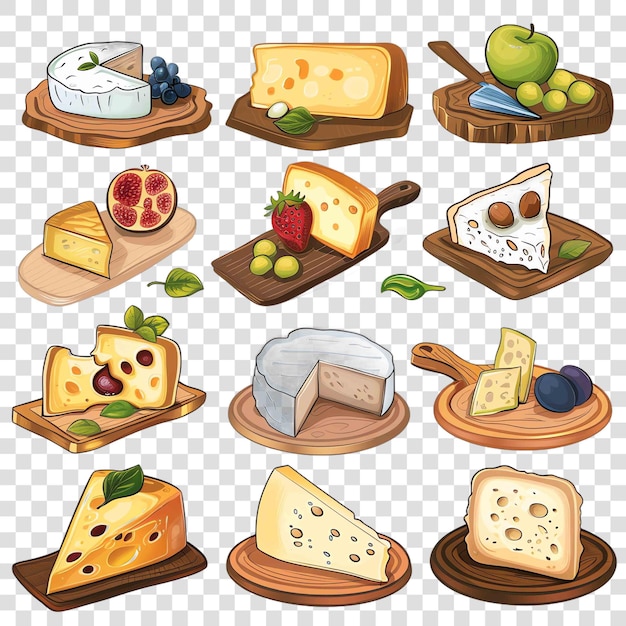 PSD cheese boards transparent background vector element