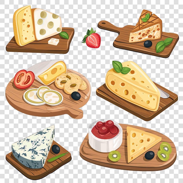 PSD cheese boards transparent background vector element