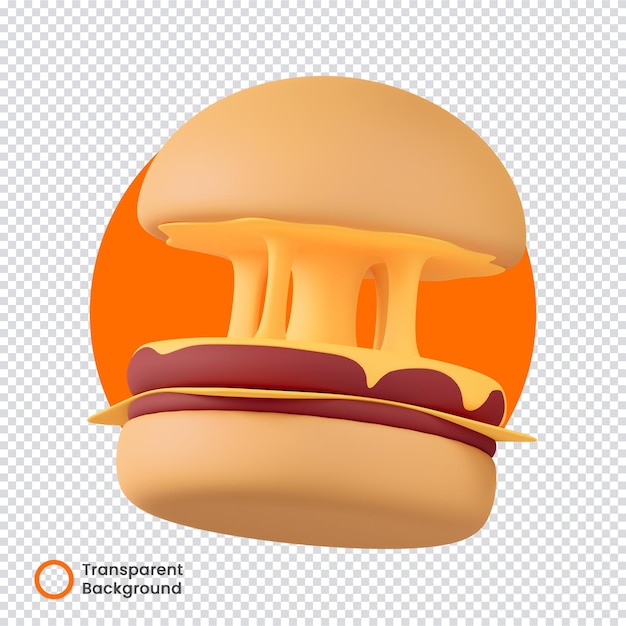 cheese burger junkfood 3d transparent background