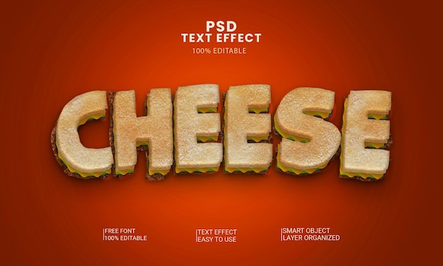 PSD cheese burger text effect