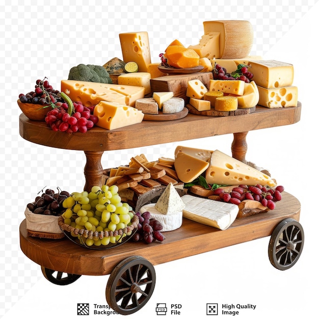 PSD cheese displayed on cheese cart