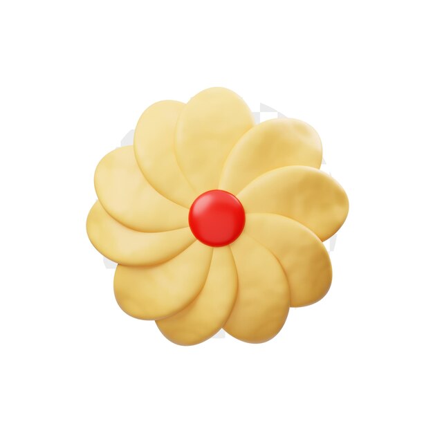 Cheese Flower Cookies 3D Icon