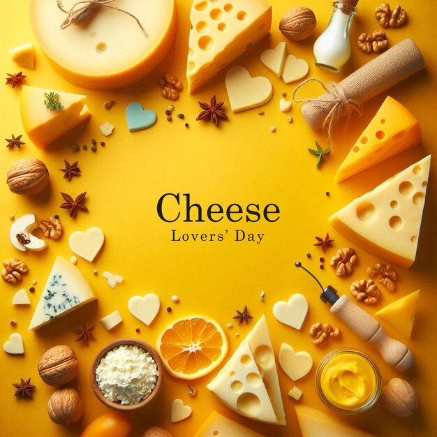 PSD cheese lovers day creative banner design template