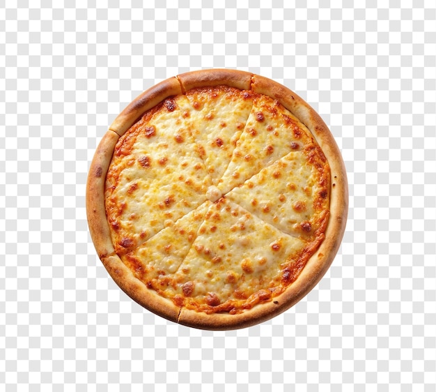 PSD cheese pizza isolated on a transparent background with pizza slices