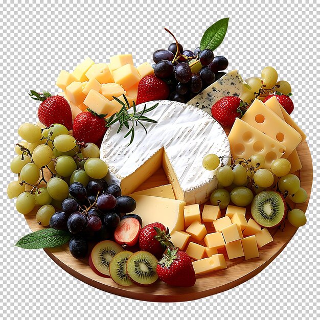 PSD cheese platter isolated on a transparent background