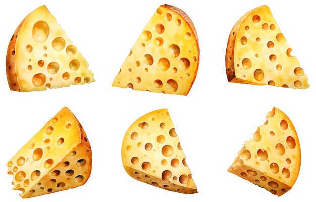 PSD cheese png illustration set