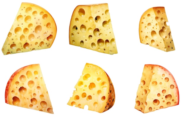 PSD cheese png illustration set